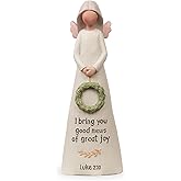 Blossom Bucket I Bring You Good News of Great Joy Angel Figurine, 5-Inch, Multicolor