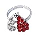 Fly-love® 20pcs Kids Crystal Silver Plated Children Girls Rings Adjustable Jewelry