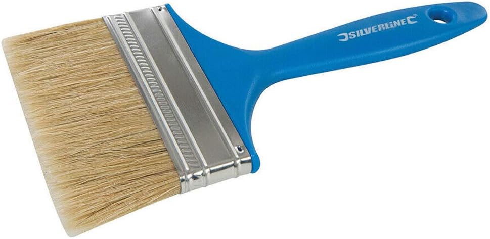 Silverline 606675 Disposable Paint Brush, Bristle-Natural/Ferrule-Silver/Handle Blue Pantone 300C