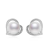 Nonnyl Freshwater Pearl Heart Earrings for Women