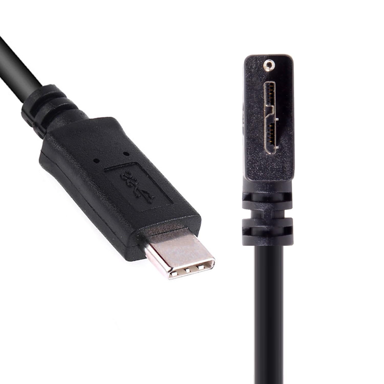 CY Cable 5Gbps USB-C Type-C Host to Micro USB3.0 Screw Mount 90 Degree Left Angled for Industrial Camera Storage