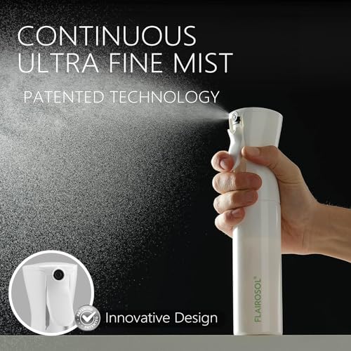 FLAIROSOL A Original Plant Spray Bottle for Outdoor Use, 0.3mm Fine Mist, Continuous Spray Bottles, Patented Technology, 300ml (White with Green Letters)