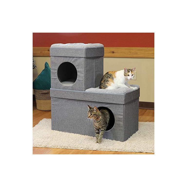 Kitty City Large Cat Bed, Stackable Cat Cube, Washable Bed, Indoor Cat