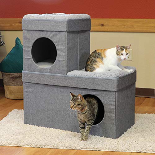 Kitty City Large Cat Bed, Stackable Cat Cube, Washable Bed, Indoor