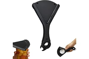 Jar Opener for Weak Hands, Multi-Purpose Bottle & Jar V-shaped Can Opener with Ergonomic Grip, Easy Lid Opener for Seniors an