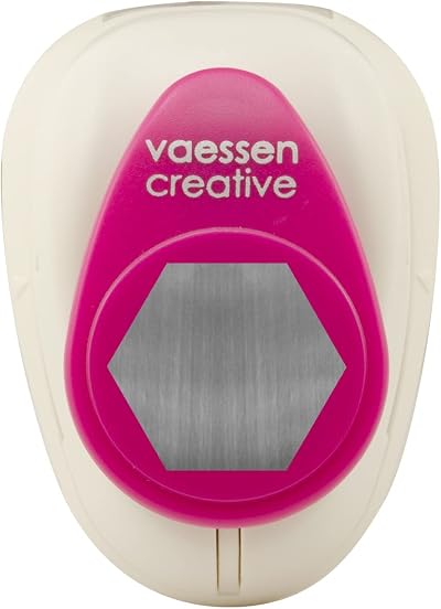 Vaessen Creative Hexagon Paper Punch 2.2 x 2.5 cm White Pink Craft Cutter