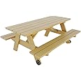 Picnic Table with Benches Plans DIY Outdoor Patio Garden Furniture Build Your Own