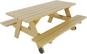 Picnic Table with Benches Plans DIY Outdoor Patio Garden Furniture Build Your Own