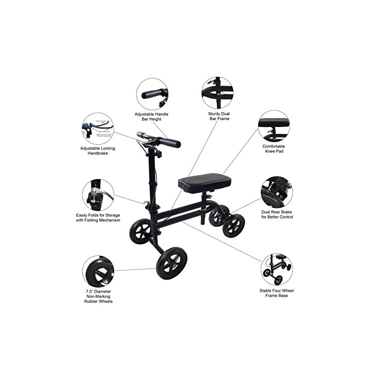 KneeRover Economy Knee Scooter Steerable Knee Walker Crutch Alternative