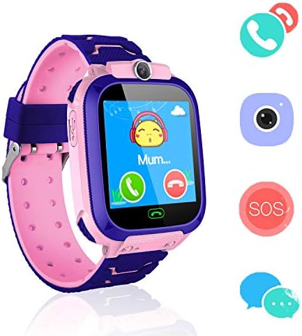SmartWatch for Kids 1.44" Touch Screen Kids Wristwatch with Anti-Lost Voice Chat Flashlight for 4-12 Years Boys Girls Birthday Gift