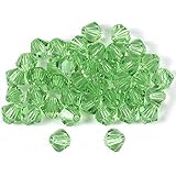40 Peridot Bicone Swarovski Crystal Beads 5301 4mm