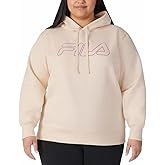Fila Womens Midweight Fleece Pullover Logo Hoodie (US, Alpha, X-Large, Regular, Regular, Sand Dollar)
