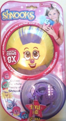 Shnooks Plush Friend Toy, "Yengo" Yellow &amp; Purple, with Hair Accessories