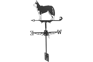 Balacoo Metal Dog Weather Vane 3D Iron Wind Direction Indicator for Roof Garden Yard Outdoor Décor