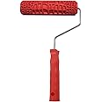 AUMACHEN 7'' Pattern Paint Roller for Walls, 3D Embossing Rubber Paint Roller Brush Wall Decoration Roller, Household Wall Painting Brick Pattern Roller DIY Wall Paint Tools (Crocodile Pattern)