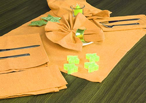 Ramanta Home Cloth Dinner Napkin in 100% Cotton Fabric-18x18 Mustard, Wedding Napkins, Cocktails Napkins, Fabric Napkins, Cotton Napkins, Mitered Corners & Generous Hem, Dinner Napkins Set of 12
