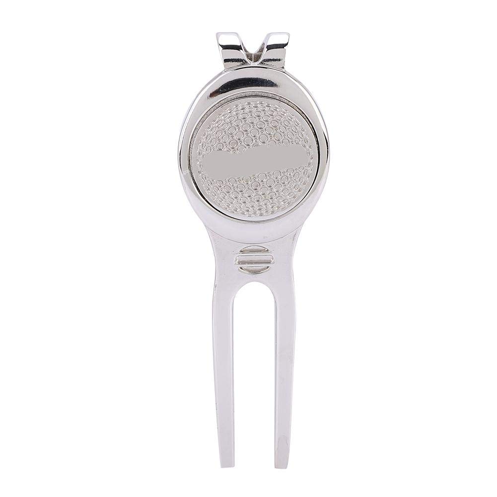 Divot Repair Tool, Divot Tool Elegant Zinc Alloy Repair Tool Magnetic Divot Accessory Ball Marker(D102 Silver)