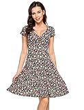 Zeagoo Women's Rayon Wrap Floral Print Flare Summer Dress