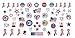 4th of July I Love America Nail Art Waterslide Decals Set #1 - Great for Memorial Day! - Salon Quality!