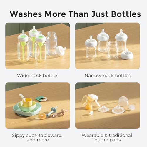 Momcozy KleanPal Pro All-in-One Bottle Washer, Sterilizer & Dryer - Matte | New Matte White Design, 26 Powerful Spray Jets, 9 Cleaning Modes, 72 Hours Storage, built for new parents' everyday feeding