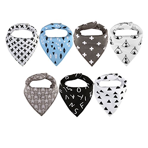 Vicsou Baby Bandana Drool Bibs for Drooling and Teething, Soft Organic Absorbent Cotton, 8-Pack