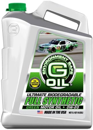 Green Earth Technologies 1662 G-OIL 0W-20 Ultimate Biodegradable Full Synthetic Motor Oil - 5.1 Quart Jug