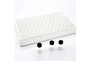 SUCOHANS Pack of 100 Glass Vials with Black Phenolic Screw Caps (10ml, Clear)