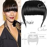 Girls False Bangs Neat Fringe Hairpiece Side Clip-on Hair Extensions Extension Black