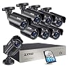 ZOSI 5MP Lite Home Security Camera System with 1TB Hard Drive,H.265+ 8Channel CCTV DVR with 8pcs 1080p Outdoor…