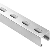 SKTREX 5 Feet Length Strut Channel Trolley Track,1-5/8" high and Wide 12 Gauge Metal Steel u Channel with Short Slotted Back Channel - Pre-Galvanized Zinc Finish for Durability (Pack of One)