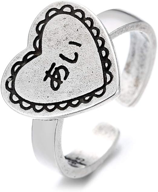 Amazon Japanese Word LOVE Heart Open Rings For Women Teens Girls 