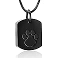 Minicremation Cremation Jewelry Urn Necklace for Ashes for Pet, Paw Print Memorial Ash Jewelry, Keepsake Pendant for Pet's Cat Dog's Ashes with Filling Kit