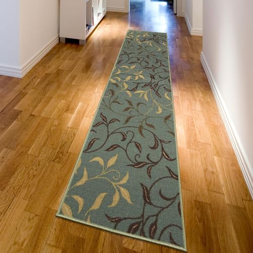 Machine Washable Leaves Design Non-Slip Rubberback