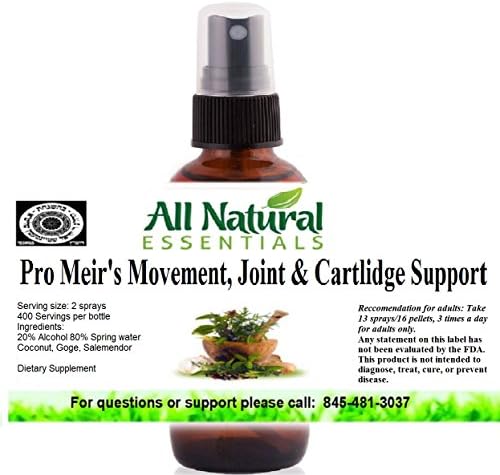 Pro Meir's Movement, Joint &amp; Cartilage Support 2oz Homeopathic Remedy, Healthy Joints, Connective Tissue, Repair, Restore Damaged Joints, Soreness/Inflammation, Improves Mobility/Flexibility,kosher