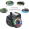 Submersible Water Pump, 15W 800L/H Fountain Pump with 12 Color LED Light for Fountain Pool Garden Pond Fish Tank…