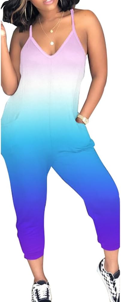 DINGANG Women's Plus Size Off Shoulder Summer Floral Print Jumpsuits Sleeveless Long Pants Casual Jumpsuits Rompers