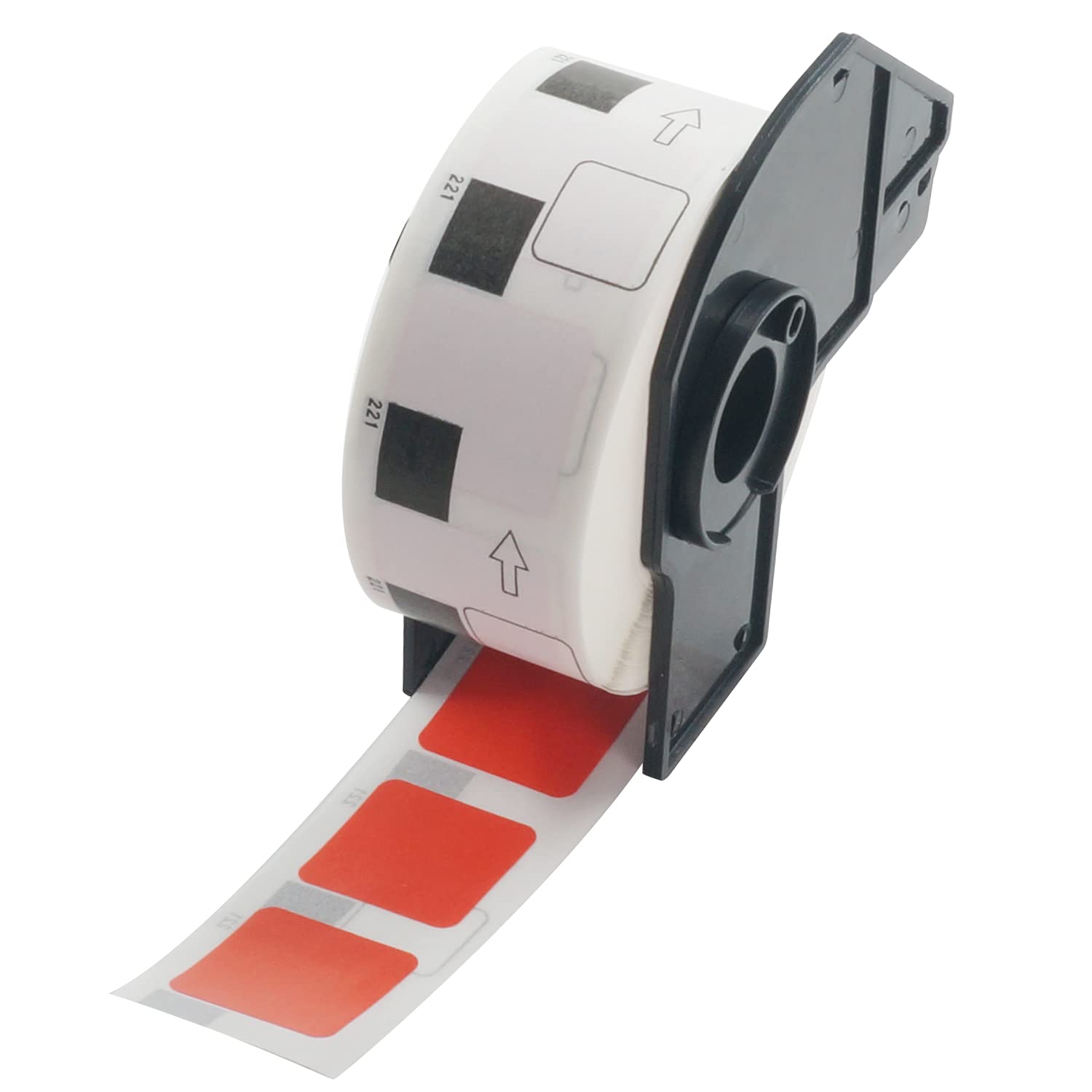 BETCKEY - 1000 Red Labels Replacement for Brother DK-11221, 23mm x 23mm Square Labels Compatible with Brother QL Label Printers