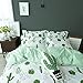 Auvoau Simple Cactus Bedding Children's Cartoon Duvet Cover Set Girl Bedding Set Green Cactus Reversible Duvet Cover Set 4PC (Queen, 1)