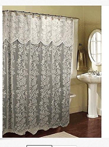 Amazon Com Spring Home Romance Lace Beige Fabric Shower Curtain