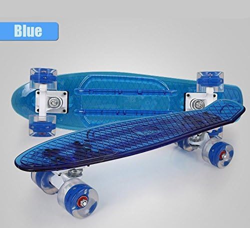HYY@ Green Transparent Peny Board Skateboard Complete Retro Cruiser Mini Longboard Skate Fish Long Board skate wheel Pnny Board 22 , blue