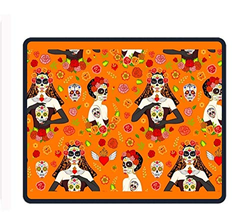 Roonyete Shop Skull Girls Mouse Pad/Mat Stitched Edges Non-Slip Rubber Mousepad 11.8/9.85/0.12