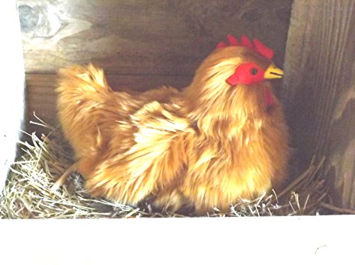 Plush toy laying hen - 11" stuffed animal nesting chicken