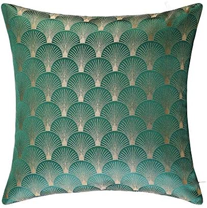 CUNACULLA Throw Pillow Cover Decorative Soft Square Cushion Case for Bed Sofa 18 x 18 Inch 45x45 cm (Green)