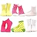 TeeHee Kids Girls Cotton Basic Crew Socks 6 Pair Pack (6-8Y, Polka Dots)