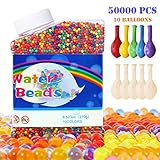 Bivan Colorful Water Beads, 50000 PCS Gel Soil Water Crystal Beads Non Toxic Sen