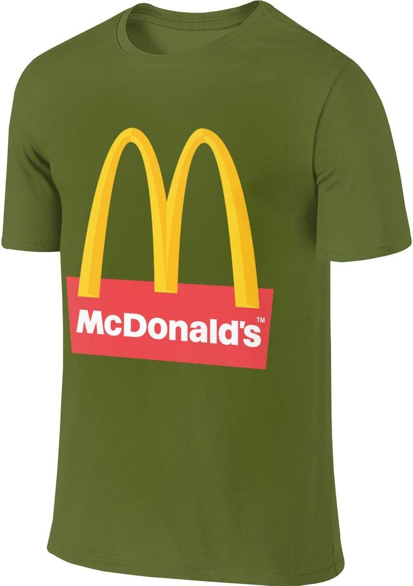 BingFeng New Designed T Shirt McDonald Logo Fashion Funny Tshirts Short Sleeve for Male Black