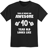 Tstars Awesome 10 Year Old Birthday Shirt for Kids - Funny Gift for Boy or Girl Age 10 - Youth Celebration T-Shirt