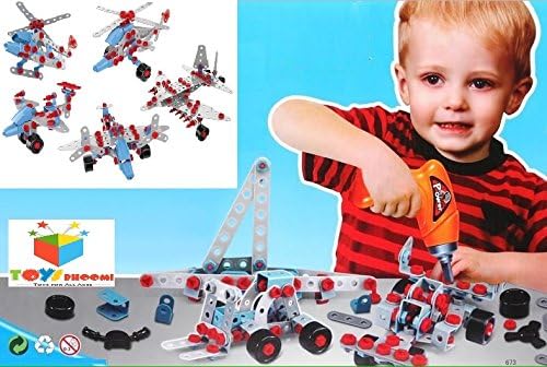 Toys Bhoomi 5 in 1 3D Assembly Metal Warplane Aircraft Vehicles Model Building Construction Block Toy Puzzles Playset - 274 Pieces
