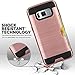 Samsung Galaxy S8 Case,Berry Accessory Dual Layer Hard Silicone Rubber Hybrid Defender Armor Card Slot Holder [Slim Fit] Full Body Protective Cover for Samsung Galaxy S8 - Rose Gold
