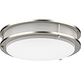 DYMOND 10 Inch LED Ceiling Light Flush Mount Dimmable Surface Mount Brushed Nickel Light Fixture for Kitchen, Hallway, Bathro